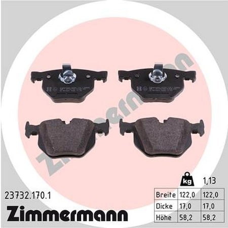 ZIMMERMANN Brake Pad Set, 237321701 237321701